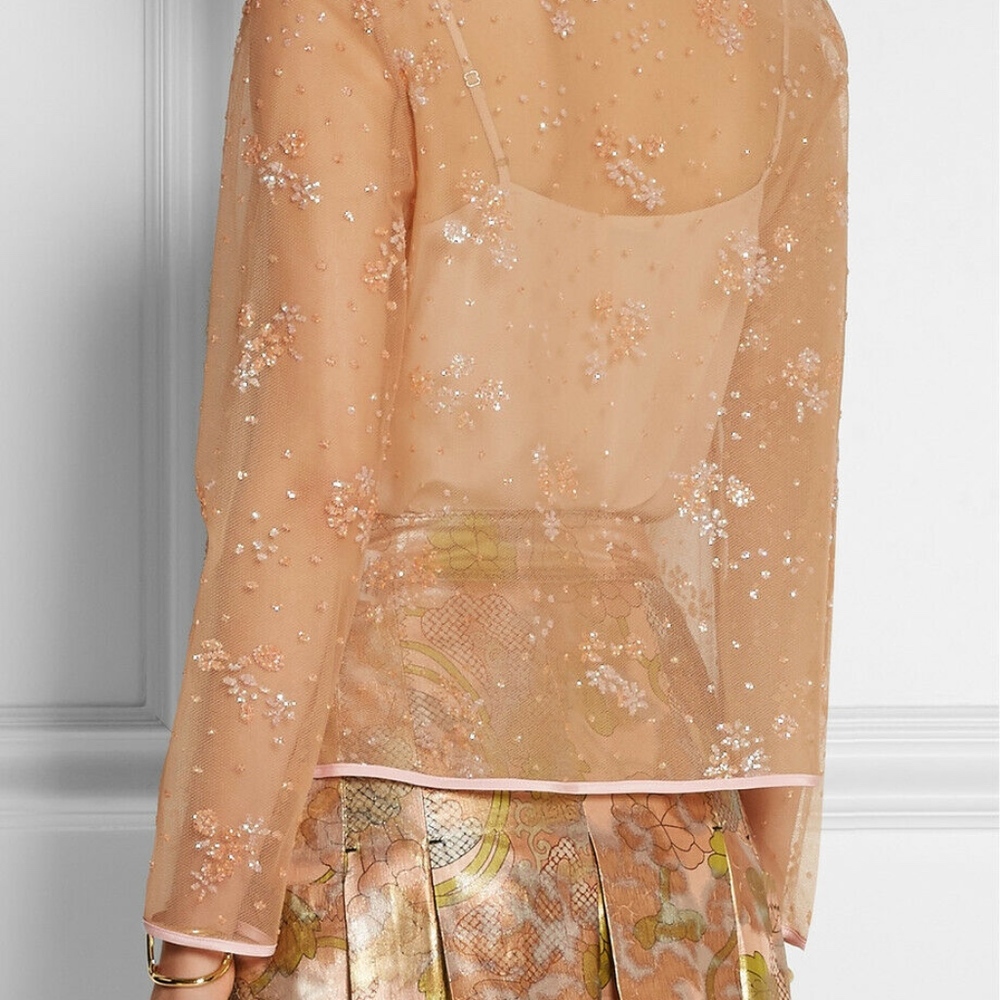 MARY KATRANTZOU Jacket Cardigan Dressy Pink Sheer - Picture 2 of 7